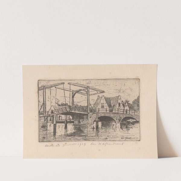 Ophaalbrug in een stad (1904) by Willem Adrianus Grondhout