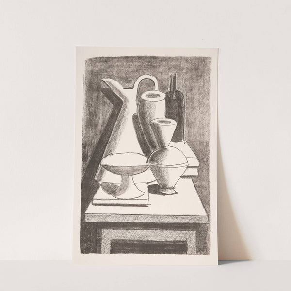 Opstilling. Kande, flaske m.m. (1929) by Vilhelm Lundstrøm