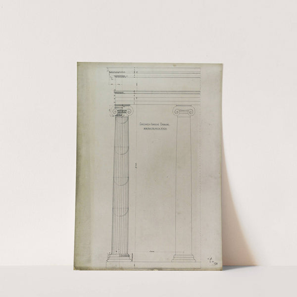 Orders of Architecture, Greek Ionic Order from the Temple of Minerva Polias, Athens, Greece, Elevation by Carl (Charles) J. Furst