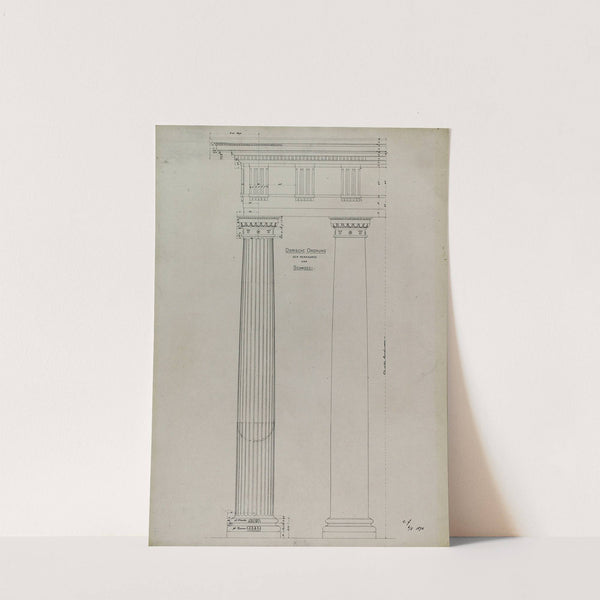 Orders of Architecture, Renaissance Doric Order from Vincenzo Scamozzi, Elevation by Carl (Charles) J. Furst