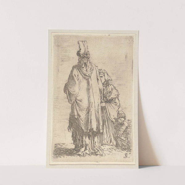 Oriental in Turban, Seen from Behind, with Two Women by Salvator Rosa