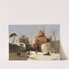 Orientalische Straßenszene mit Moschee, Minarett und Händlern auf einem Vorplatz (1885) by Wilhelm Sohn