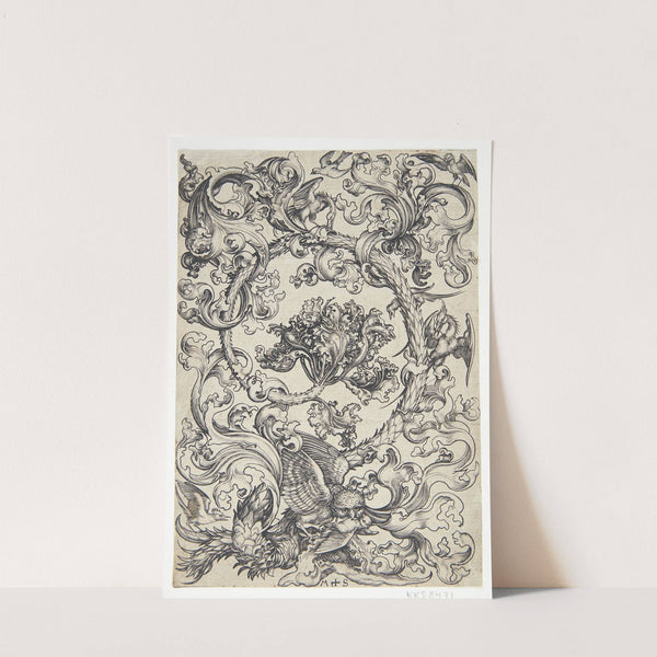 Ornament med fugle, der spotter en ugle by Martin Schongauer