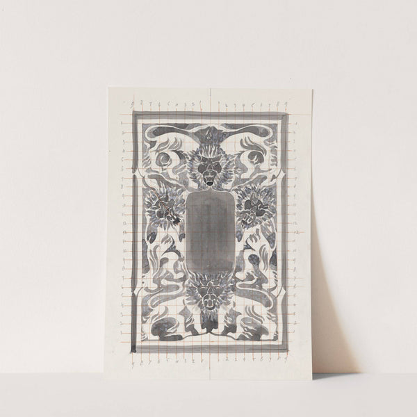 Ornamentaal ontwerp met leeuwen (1874) by Carel Adolph Lion Cachet