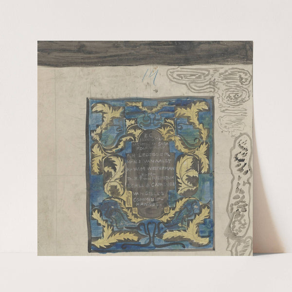 Ornamentaal ontwerp met namen van Van Stolk’s Commissiehandel (1874) by Carel Adolph Lion Cachet