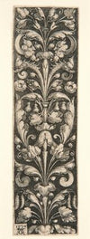 Ornamental Foliage with Two Masks and Two Dolphins