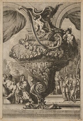 Ornamental vase with fruit garland — size preview