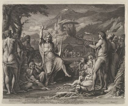 Orpheus Instructing a Savage People in Theology and the Arts of Social Life (1791) — size preview