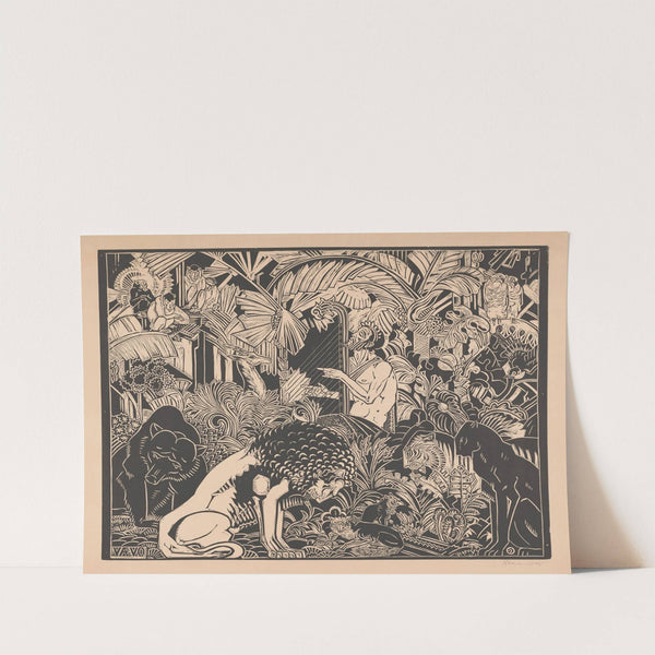 Orpheus speelt op zijn harp voor de dieren (1917 - 1920) by Henri van der Stok