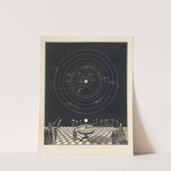 Orrery, with a view of the Solar System in the back ground by Asa Smith