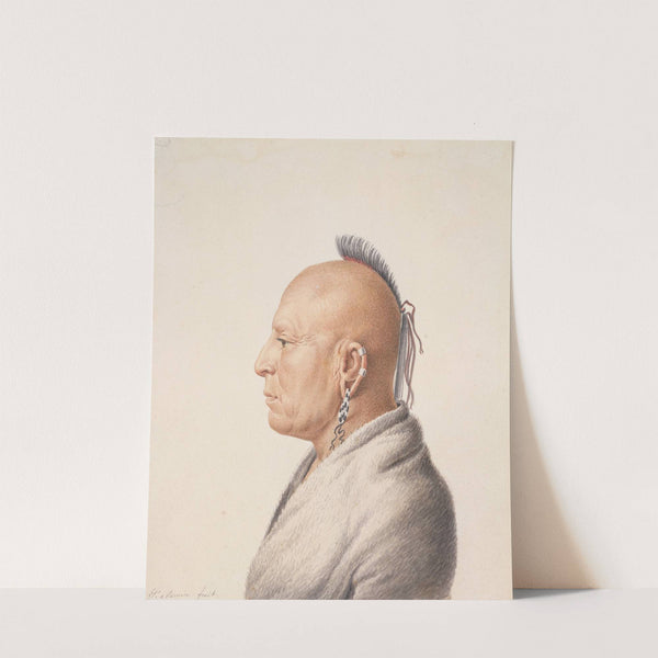 Osage Warrior by Charles Balthazar Julien Févret de Saint-Mémin