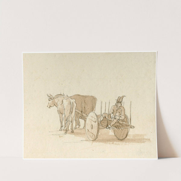 Ossenwagen met boer by Otto Howen