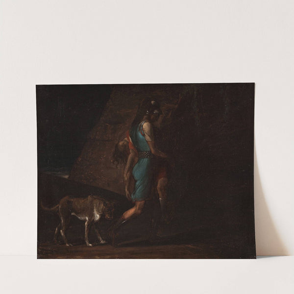 Ossian Carrying His Dead Brother Gillan, Followed By Fingal's Dog Bran by C.F. Høyer