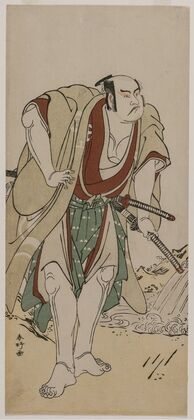 Otani Hiroji III as a Samurai Standing Beside a Stream