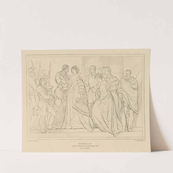 Othello, Othello, Desdemona, Iago, Cassio, etc., act II, scene 1 (19th century) by William Francis Starling
