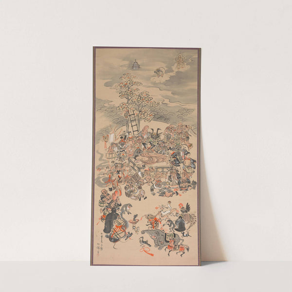 Ōtsu-e Nirvana of the Buddha (Ōtsu-e Butsu Nehanzu) (1800s) by Hakuen