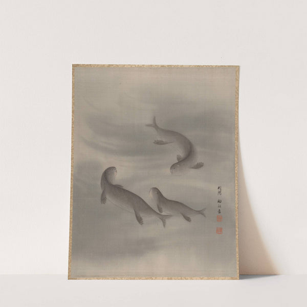 Otters Swimming (ca. 1890–92) by Seki Shūkō