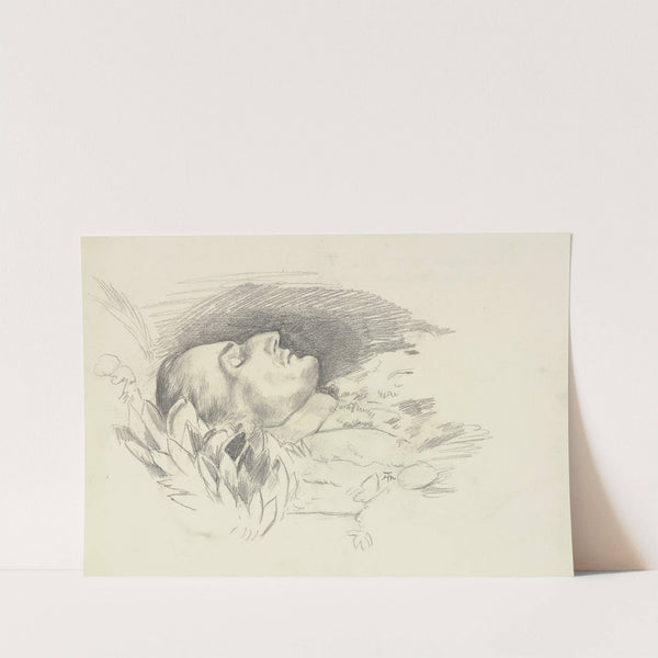 Otto Küchler auf dem Totenbett, von rechts (1896) by Hans Thoma