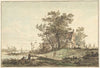 Oude boerderij aan een rivier