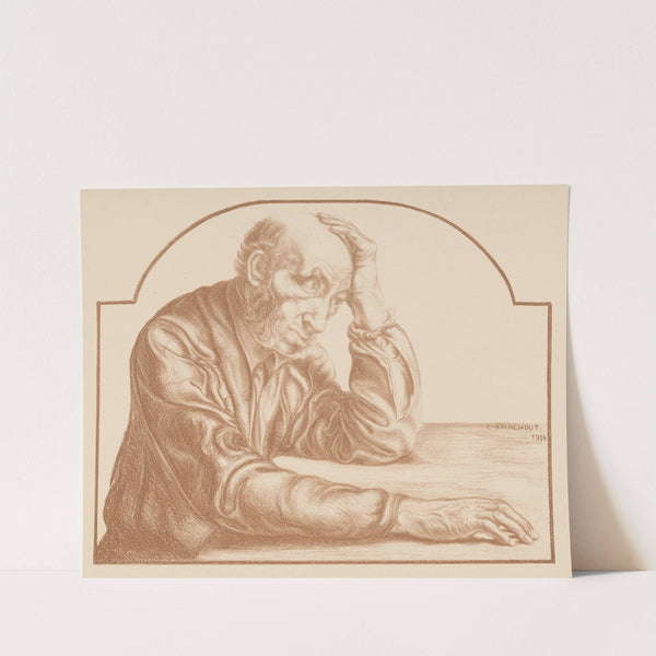 Oude man aan tafel (1914) by Elias Smalhout