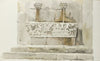 Oude sarcofaag als fontein in Messina
