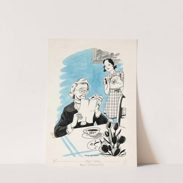 Oudere vrouw leest een brief by Eddy de Smet