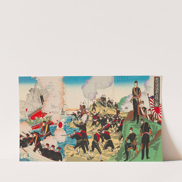 Our Forces Occupying Weihaiwei (1894) by Toyohara Chikanobu