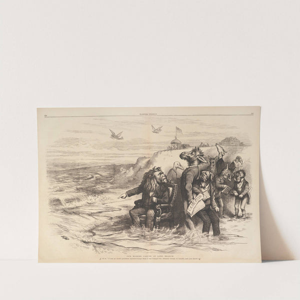Our modern Canute at Long Branch (1873) by Thomas Nast