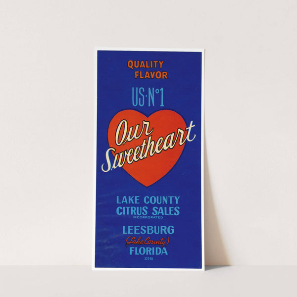 Our Sweetheart – Blue Label Citrus Label (1940s)