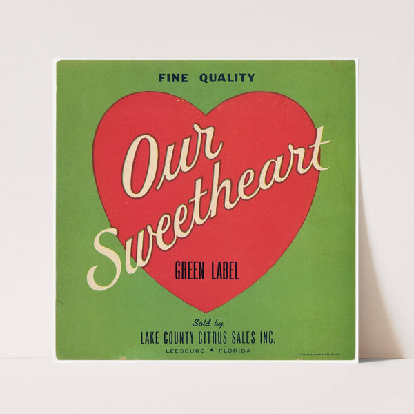 Our Sweetheart – Green Label Citrus Label (1930-1950)