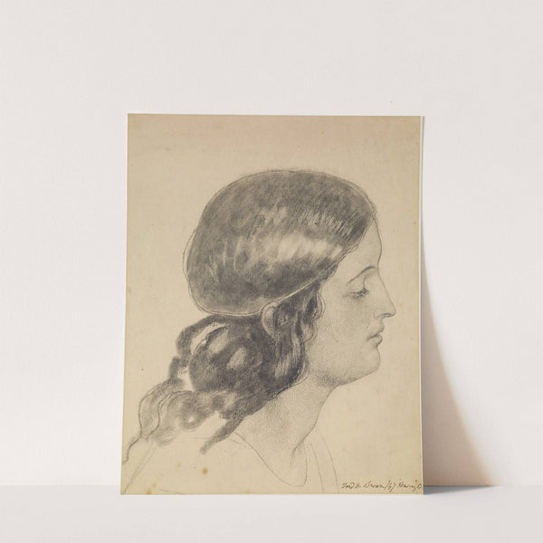 Oure Ladye of Saturday Night – Study of Head of Angel holding Bowl of Water by Ford Madox Brown