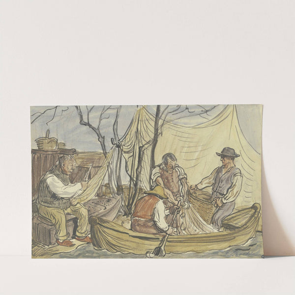 Outgoing fishermen by Fritz Boehle