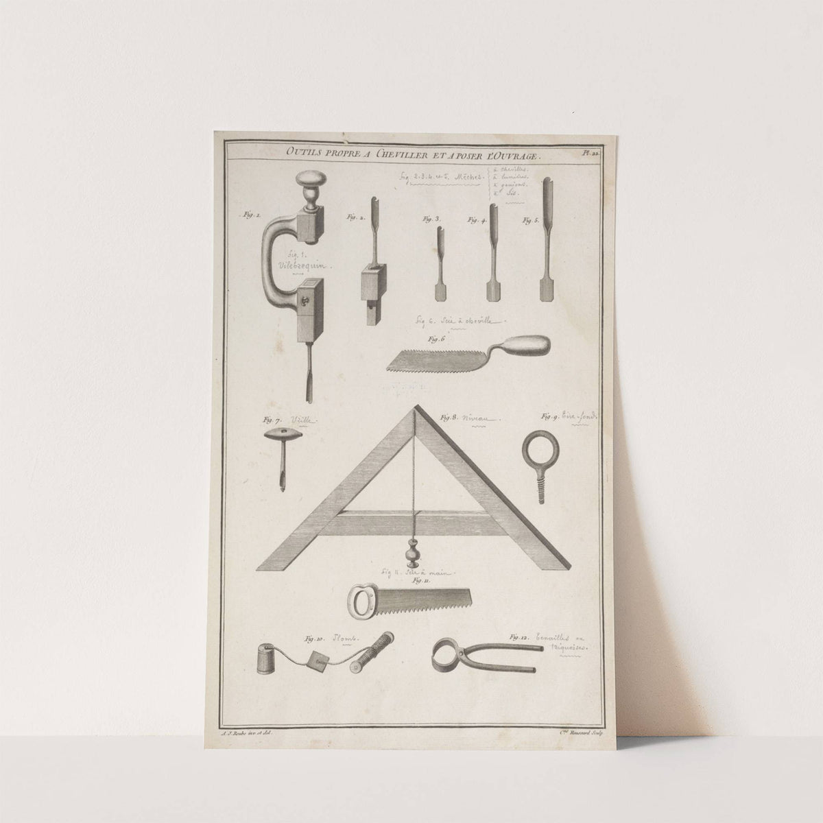 Outils propre a cheviller et a poser l’ouvrage. (1769-1774) by André Jacob Roubo