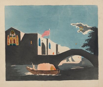 Outside a castle. (1798)
