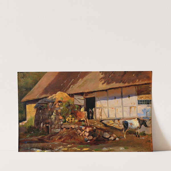 Outside the cowshed (1847) by Johan Thomas Lundbye