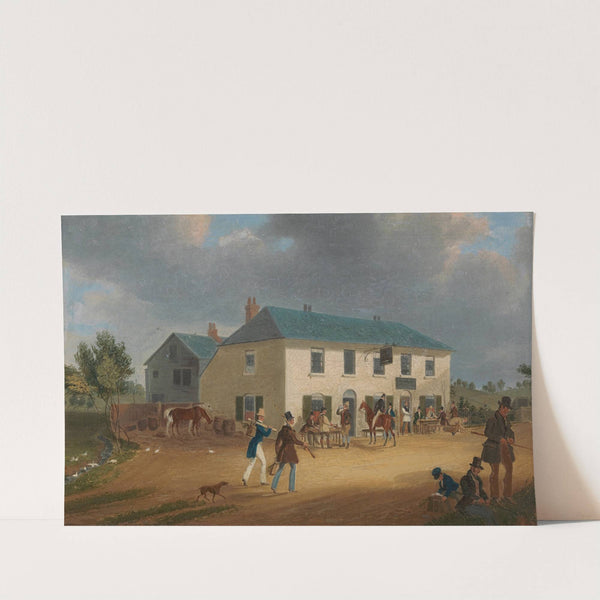 Outside the Pike and Anchor Inn at Ponders End, Middlesex by James Pollard