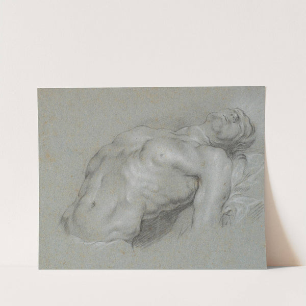 Overkroppen af stærkt tilbagelænet mandlig model by Heinrich Dittmers