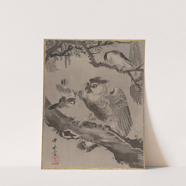 Owl Mocked by Small Birds (ca. 1887) by Kawanabe Kyōsai