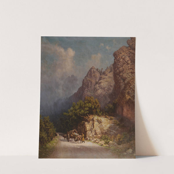 Ox-Drawn Cart In The Mountains by Ilya Nikolaevich Zankovsky