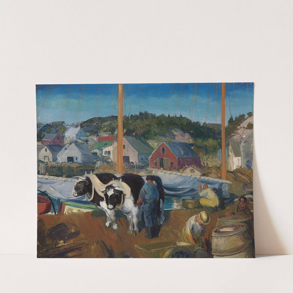 Ox Team, Wharf at Matinicus by George Wesley Bellows