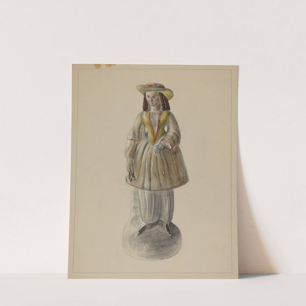 Pa. German Chalkware Bloomer Girl by Mina Lowry
