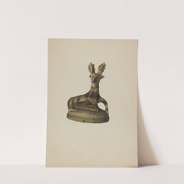 Pa. German Chalkware Deer by Mina Lowry