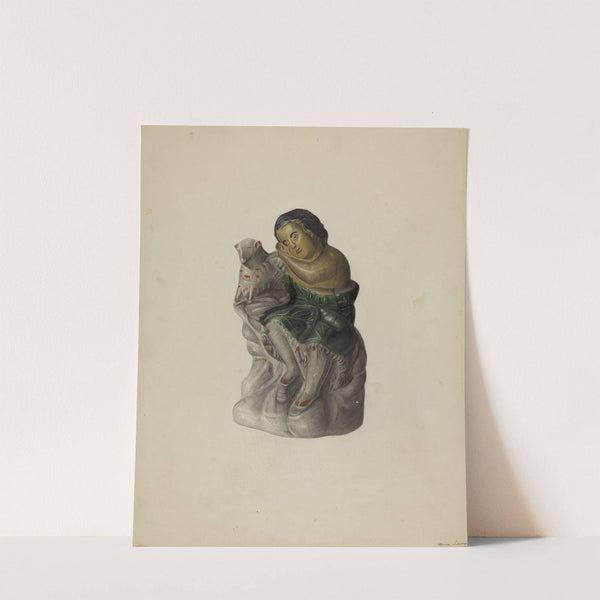 Pa. German Chalkware Mary and Her Lamb by Mina Lowry