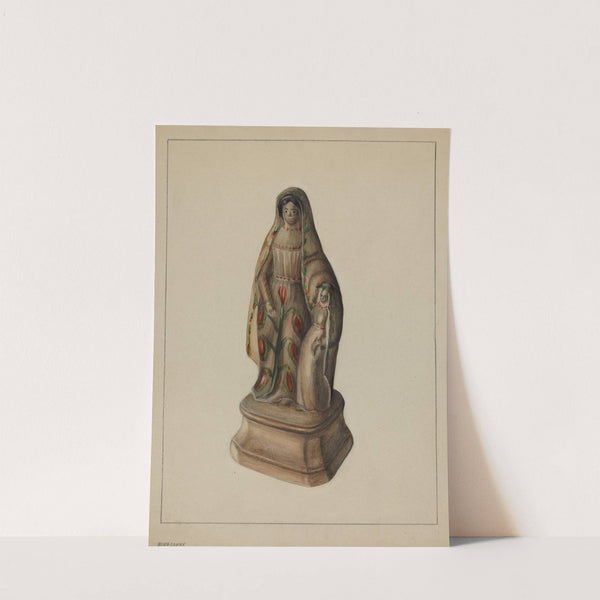 Pa. German Chalkware Mother and Child by Mina Lowry