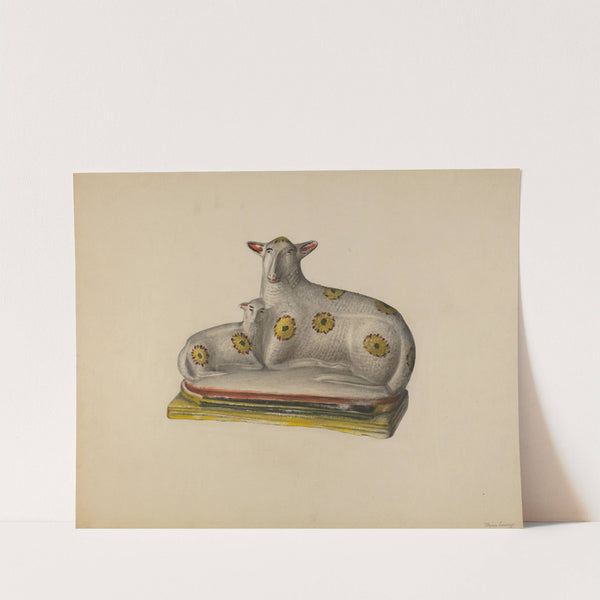 Pa. German Chalkware Sheep by Mina Lowry