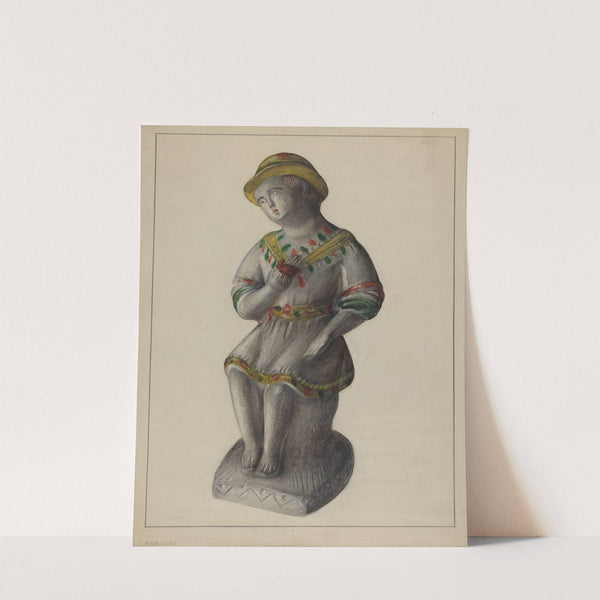 Pa. German Chalkware Shepherd Boy by Mina Lowry
