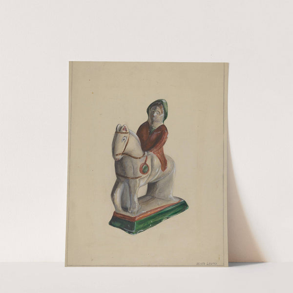 Pa. German Chalkware Woman on Horse by Mina Lowry