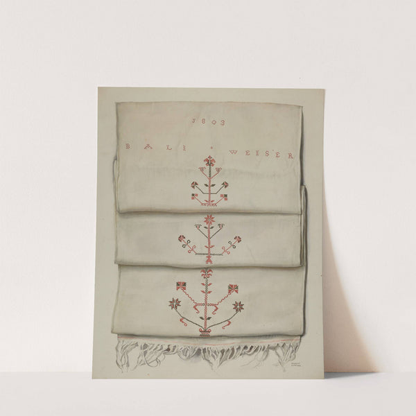 Pa. German Embroidered Towel by Frances Lichten