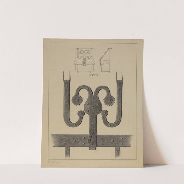 Pa. German Hinges and Hasp on a Conestoga Wagon Tool Box by Herman Bader