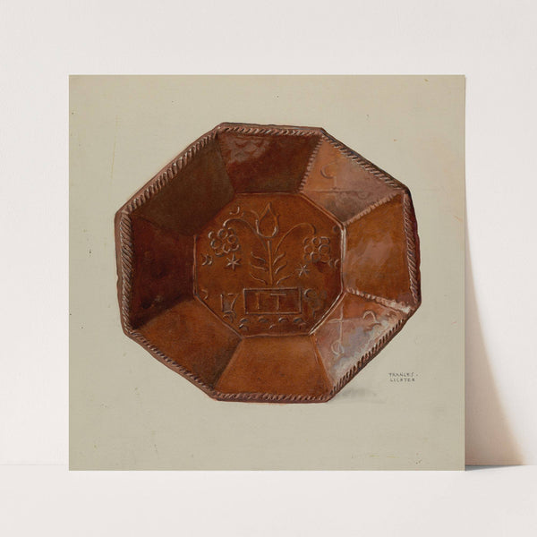 Pa. German Octagonal Dish (c. 1936) by Frances Lichten